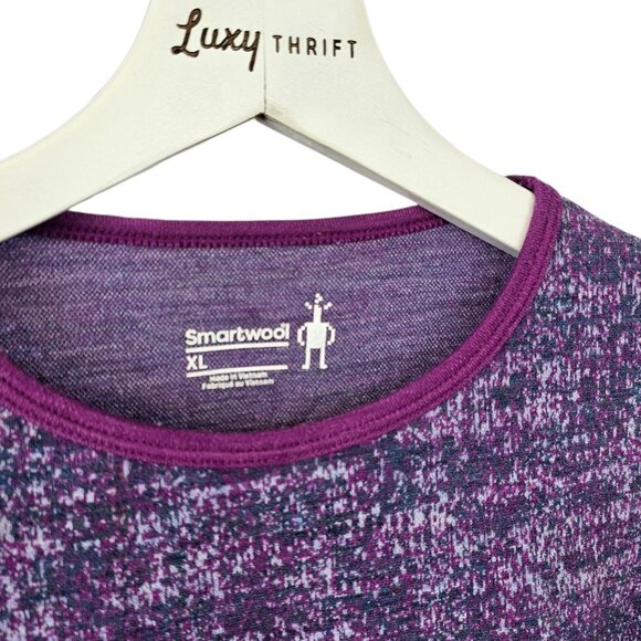 Smartwool Girls Long Sleeve Shirt, 100% Merino Wool, Purple, Baselayer, Size XL - Picture 4 of 9